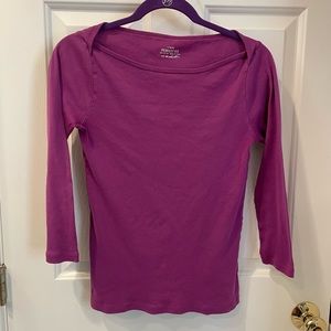 J. Crew Perfect Fit Purple 3/4 Sleeve Shirt
